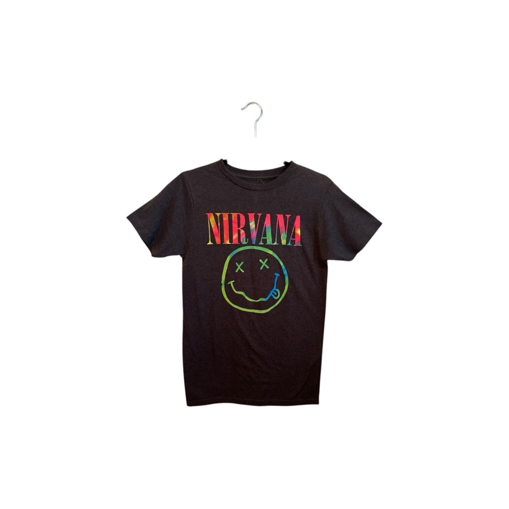 NIRVANA Kids Black Tee with Colorful Logo